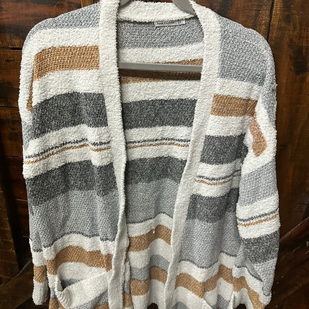Pink Clover Multicolor Striped Cardigan